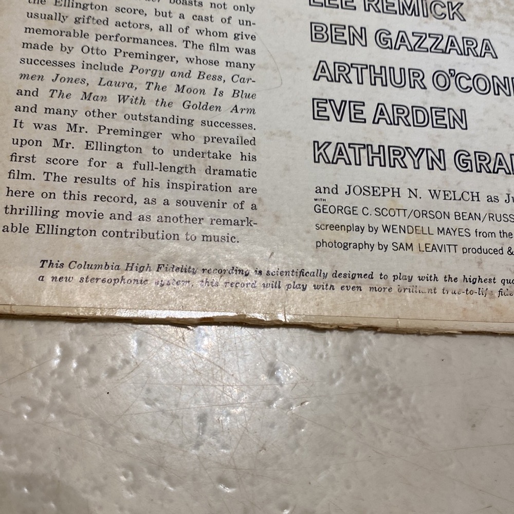 Duke Ellington’s Anatomy of a Murder Sound Track vinyl! Original Owner! 🔥🎵🎶 - Picture 8 of 17